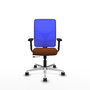PIQUERAS Y CRESPO Silla de oficina Motilla con mecanismo Sincro/Traslack, Azul y Marrón