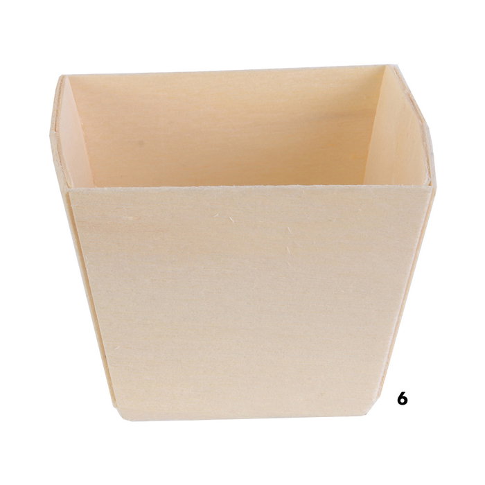 Cook Concept Juego de 6 Cuencos Cuadrados en Madera de Pino Ecológico 7x7 cm