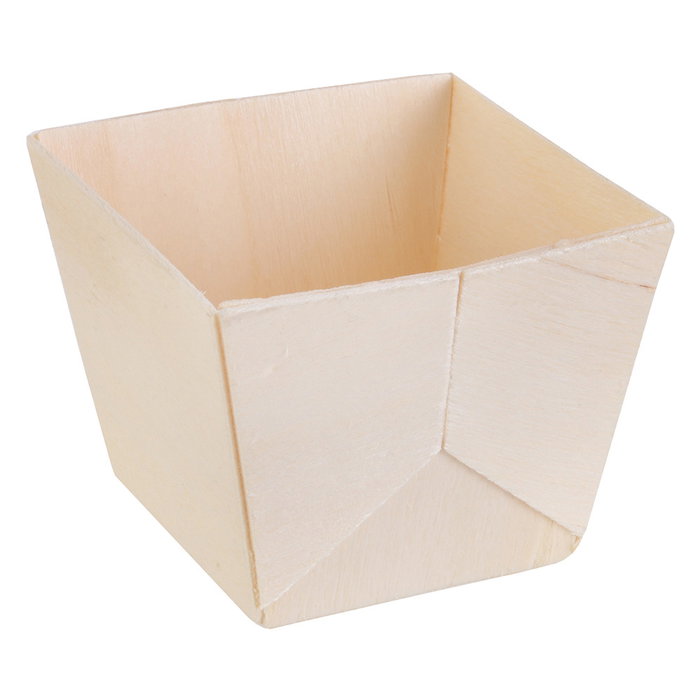 Cook Concept Juego de 6 Cuencos Cuadrados en Madera de Pino Ecológico 7x7 cm