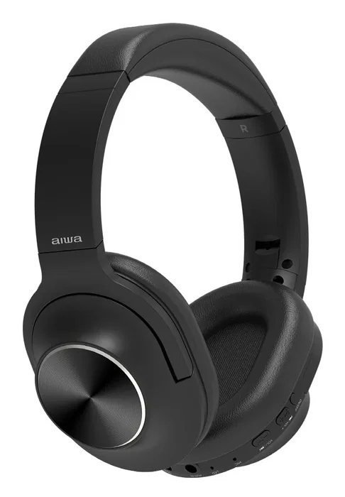Aiwa HST-220BT Auriculares Diadema Bluetooth 5.4 Negro - Supraaurales, Reducción de Ruido Activa (ANC), 50h Autonomía, USB Tipo C, para Llamadas y Música