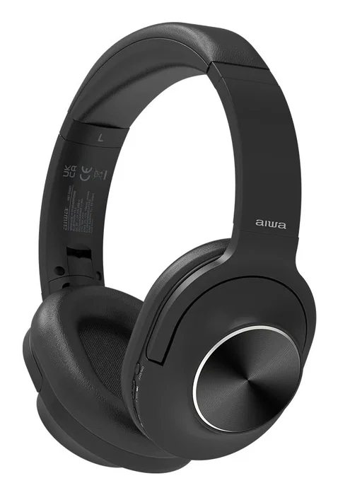 Aiwa HST-220BT Auriculares Diadema Bluetooth 5.4 Negro - Supraaurales, Reducción de Ruido Activa (ANC), 50h Autonomía, USB Tipo C, para Llamadas y Música