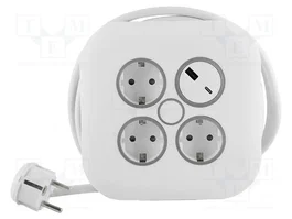 PLASTROL Prolongador de alimentación 10m 3G1,5mm2 Blanco