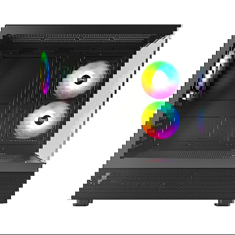 Montech XR TG Caja de PC Torre Negra ATX, micro ATX, Mini-ITX con Iluminación y Filtro Anti-polvo