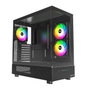 Montech XR - Torre para PC ATX, Micro ATX, Mini-ITX Negro con Iluminación, Filtro Antipolvo, Ventiladores 2x120mm y Soporte para Gráficas hasta 42 cm