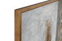 DKD Home Decor Cuadro Lienzo Abstracto Pintado a Mano Gris y Dorado 131x131 cm