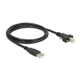 DeLOCK Cable USB 2.0 Tipo A a Tipo B con Tornillos, 1 m, Negro