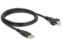 DeLOCK Cable USB 2.0 de 1 m, USB A a USB B con tornillos, Negro