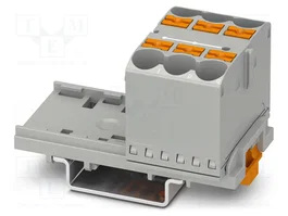 PHOENIX CONTACT PTFIX 6X10/S-NS35 GY Conector de carril de 6 bornas