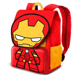 KARACTERMANIA Mochila Iron Man Marvel 34cm Escolar Pequeña Infantil con Cremalleras Laterales y Bolsillos de Malla