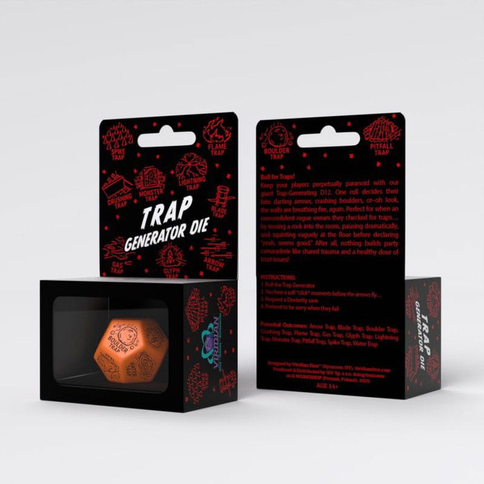Viridian Jumbo dado Trap Generator Die D12 Naranja Viridian Jumbo dado Trap Generator Die D12 Naranja