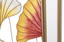 DKD Home Decor Set de 3 Decoración de Pared de Hojas en Metal y Cristal
