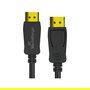 MediaRange Cable DisplayPort MRCS248 2.1, 2 m, 40 Gbps, 7680x4320 120Hz, Negro, para Conectar y Usar