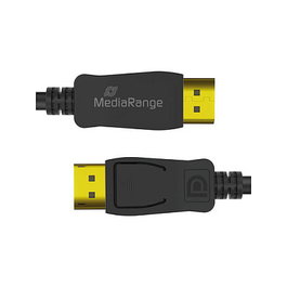 MediaRange Cable DisplayPort MRCS248 2.1, 2 m, 40 Gbps, 7680x4320 120Hz, Negro, para Conectar y Usar