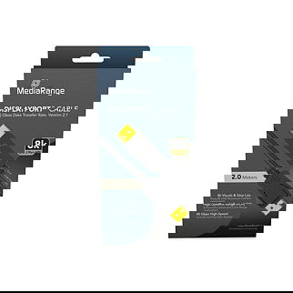 MediaRange Cable DisplayPort MRCS248 2.1, 2 m, 40 Gbps, 7680x4320 120Hz, Negro, para Conectar y Usar