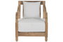 DKD Home Decor Sillón de Teca con Cojín Natural/Beige