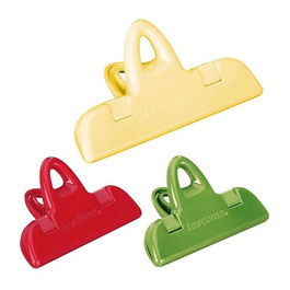 Tescoma Pinzas para Cerrar Bolsas Presto 7-11 cm para Alimentos Frescos, Apta Lavavajillas y Congelador, 2+1 Piezas (Pack de 3)