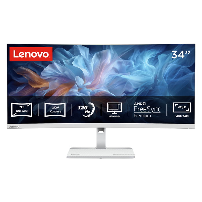 Lenovo L34w-4c 34 pulg. Monitor Ultra Ancho UWQHD Curvo VA 120Hz