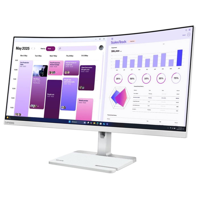 Lenovo L34w-4c 34 pulg. Monitor Ultra Ancho UWQHD Curvo VA 120Hz