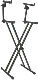 QUIKLOK Soporte Teclado T22 Formato "X" Doble Nivel Altura Regulable Negro