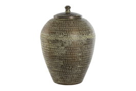 DKD Home Decor Tibor de Aluminio Patinado Verde Mundra