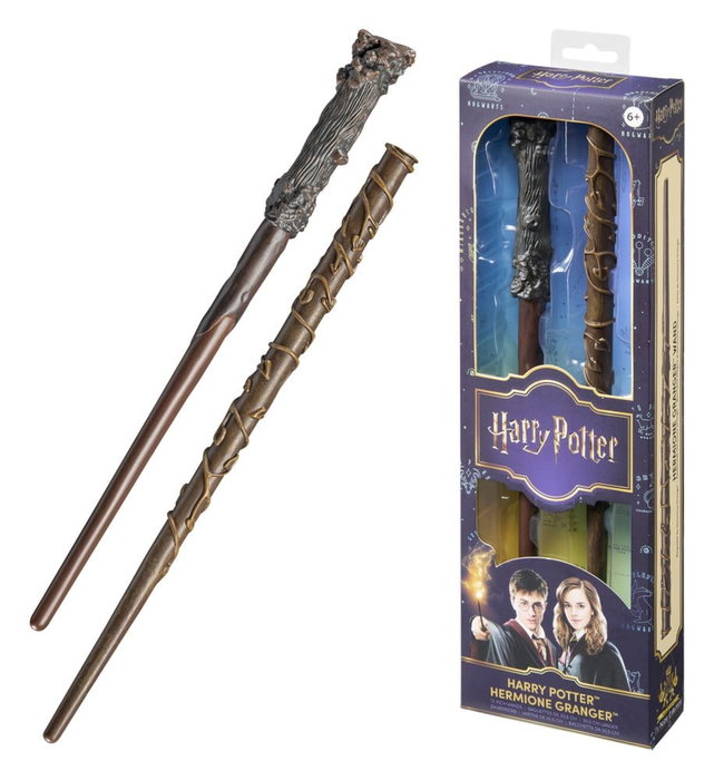 Noble Collection Harry Potter Réplica Juego de Rol Set de 2 Varitas Harry Potter & Hermione Granger 31 cm