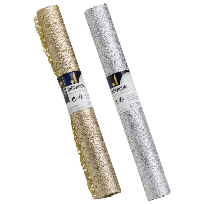 Saveur et Degustation Individual Table En Fête 45x30 cm Colores Surtidos Plateado Dorado