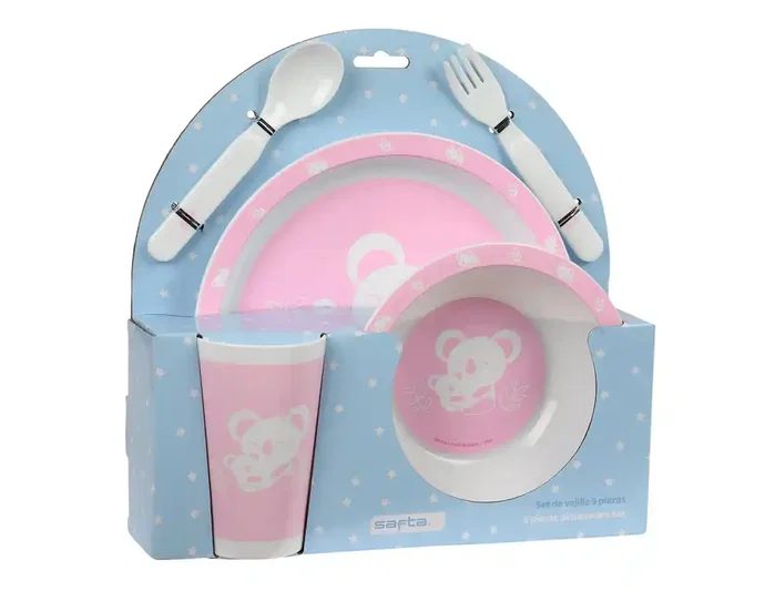 Safta Set de Platos, Cubiertos y Vaso Preescolar Koala