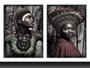 DKD Home Decor Set de 2 Cuadros Lienzo MDF Africana 30x40 cm