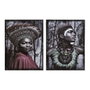 DKD Home Decor Set de 2 Cuadros Lienzo MDF Africana 30x40 cm