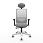 PIQUERAS Y CRESPO Silla de oficina Zulema Gris y Blanco con mecanismo Sincro/Traslack