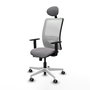 PIQUERAS Y CRESPO Silla de oficina Zulema Gris y Blanco con mecanismo Sincro/Traslack