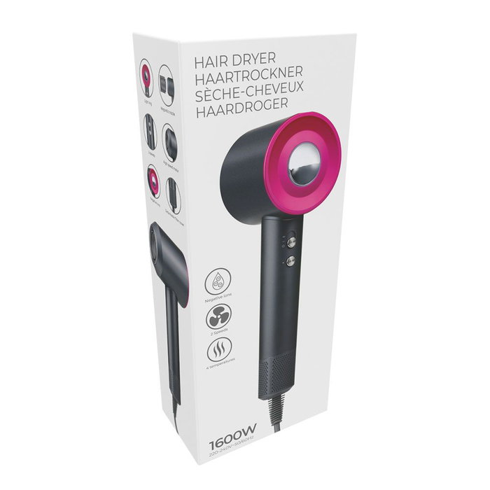 Basics Secador de Pelo 1600W, 2 Velocidades, 4 Temperaturas, Iones Negativos