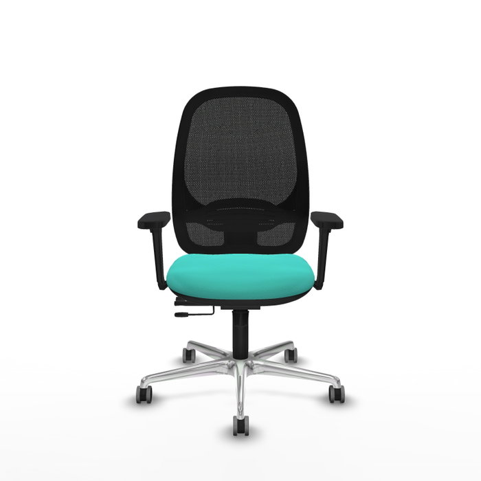 PIQUERAS Y CRESPO Silla de oficina Cilanco con mecanismo Sincro/Traslack, Turquesa y Negro