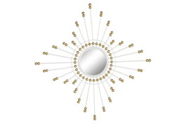 DKD Home Decor Espejo de Metal y Cristal Blanco 80x80 cm