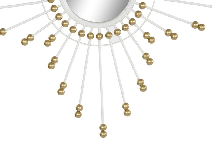 DKD Home Decor Espejo de Metal y Cristal Blanco 80x80 cm