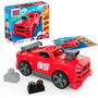 MEGA BLOKS Coche de Carreras Build & Go, Set de Construcción 3 en 1 con 26 Bloques, Idioma Español, Juguete para Niños de 2 Años o Más