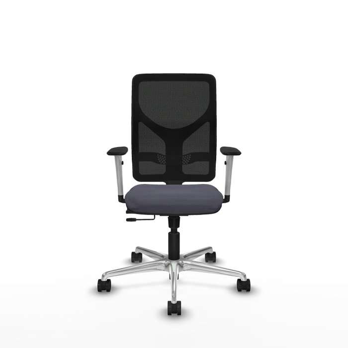 PIQUERAS Y CRESPO Silla de oficina Motilla con mecanismo Sincro/Traslack, Gris oscuro y Negro