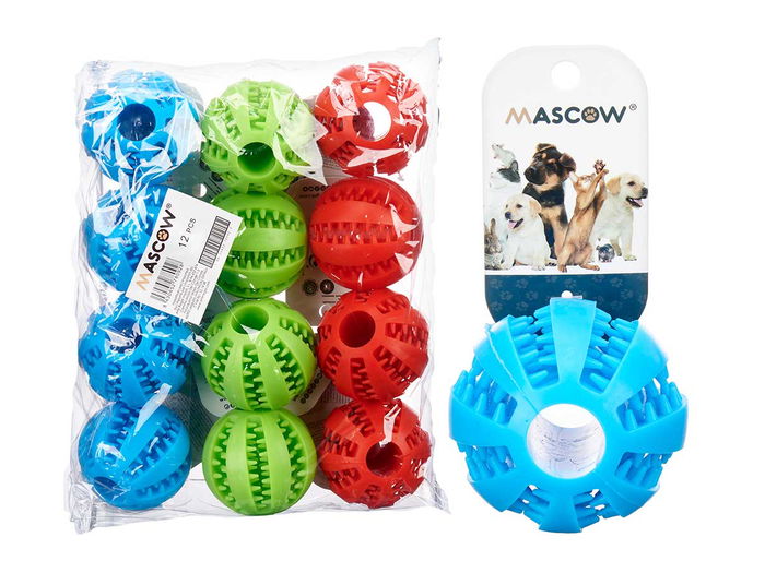 MasCow Bola Dispensador Comida Silicona para Perros y Gatos 5.5 x 5.5 x 5.5 cm (Set de 24)