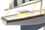 DKD Home Decor Figura de Barco Azul y Blanco con LED