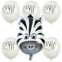 Party Time Juego De 6 Globos Sabana Cebra Tigre Diámetro 45 cm