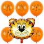 Party Time Juego De 6 Globos Sabana Cebra Tigre Diámetro 45 cm