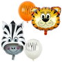 Party Time Juego De 6 Globos Sabana Cebra Tigre Diámetro 45 cm