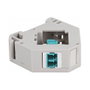DeLOCK Adaptador de carril DIN con Keystone LC Duplex hembra a LC Duplex hembra aguamarina
