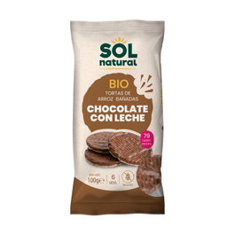 Sol Natural Tortas de arroz con chocolate con leche Bio 100 g