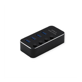 ROLINE Hub para Notebook 4 Puertos USB 3.2 Gen 1 Negro