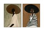 DKD Home Decor Cuadro Lienzo Chica Sombrero Surtido de 2 Unidades (90x4x120 cm)