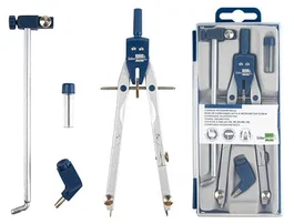 Liderpapel Compás Micrométrico BK-304 con Adaptador y Alargadera