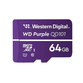 Western Digital WD Purple SC Ultra Endurance microSDXC 64GB - Tarjeta microSD para videovigilancia, grabación continua 24/7, 96 capas 3D NAND, monitoreo de salud