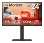 LG Monitor 24BA750-B 23.8" IPS Full HD (1920x1080) 100Hz 5ms con USB-C (65W), DisplayPort, HDMI, Altavoces, Regulación Altura y Diseño Sin Marco