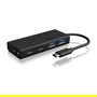 ICY BOX IB-HUB1426-CPD Hub USB 5 Puertos (2xUSB3.0, 2xUSB-C, 1xUSB-C PD 60W) SuperSpeed Pasivo Negro Aluminio